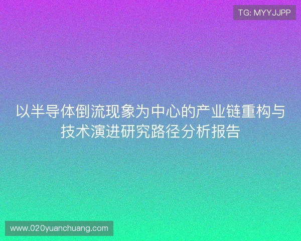 以半导体倒流现象为中心的产业链重构与技术演进研究路径分析报告 以半导体倒流现象为中心的产业链重构与技术演进研究路径分析报告
